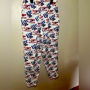 Vintage Miller Lite Logo Pajama Pants men’s Sz Large made USA